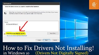 How to fix Digitally Not signed drivers Not InstallingHindi Windows10 [upl. by Eener]