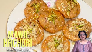 Mawa Kachori Recipe  How to make Mawa Kachori  Mawa based Kachori by Manjula [upl. by Eiramasil]