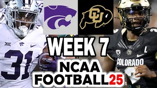 Kansas State at Colorado  Week 7 Simulation 2024 Rosters for NCAA 14 [upl. by Iron]