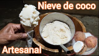 Como hacer nieve de coco ARTESANAL fácil explicado desde cero [upl. by Dalpe990]