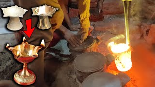 Brass Diya Making Full Process Raw to Finished  Indian Factory Gate [upl. by Mckenzie]