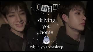 Stray Kids ASMR Bang Chan Driving You Home🐺💤rain voice [upl. by Erapsag]