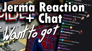 Jerma Reacts To My Video quotSpiderman I Want To Go Homequot With Chat [upl. by Anwahsad111]