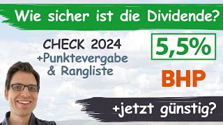 BHP Aktienanalyse 2024 Wie sicher ist die Dividende Jetzt günstig bewertet [upl. by Litman281]