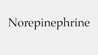 How to Pronounce Norepinephrine [upl. by Nonnaihr664]