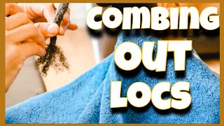 COMB OUT LOCS IN 20 MINUTES WITHOUT CUTTING YOUR HAIR LOC TUTORIAL [upl. by Bates]