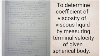 Determine coefficient of viscosity of viscous liquid by measuring terminal velocity of body [upl. by Llecrep]