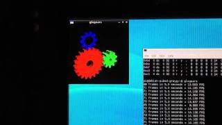 Raspberry Pi running glxinfo and glxgears [upl. by Ainorev]