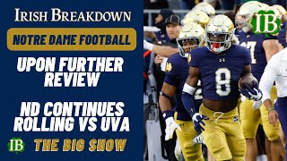 Upon Further Review  Notre Dame Continues Hot Streak In Win Over Virginia [upl. by Atirres663]