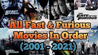 All Fast amp Furious Movies In Order  Fast amp Furious Movies List In Sequence  F9 [upl. by Assilla]