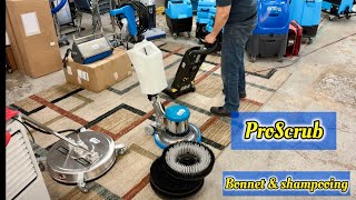 ProScrub low speed floor machine Carpet  floors brushes amp pad drivers [upl. by Aleicarg299]