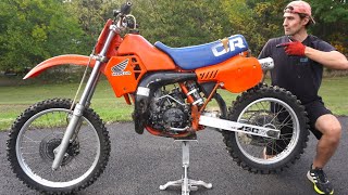 Rare Barn Find 1983 Honda Cr250 Dirt Bike [upl. by Neumark]