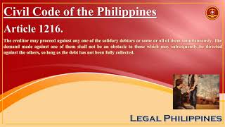 Civil Code of the Philippines Article 1216 [upl. by Mayhs]