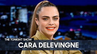 Cara Delevingne Talks Living in Jimmys Apartment and Performs a Magic Trick Extended [upl. by Karia]