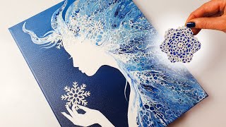 FROSTY Snow Queen InDepth Tutorial Spectacular Swiping  AB Creative Acrylic Pouring [upl. by Ydnac212]