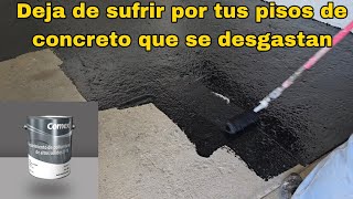 Este piso estilo epóxico es muy fácil transforma el concreto Feo y queda extraresistente [upl. by Jobe]