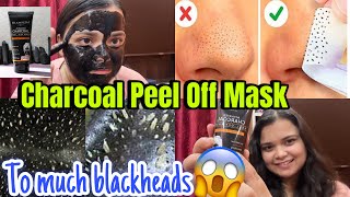 Charcoal peel off mask result😱 Blackheads remove krne ka tarika😮 before and after result [upl. by Yemac]