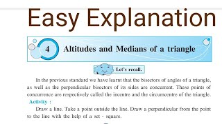 L4 Altitudes and Medians of a triangle  Explanation  Std 8 Maths [upl. by Ellenwahs]