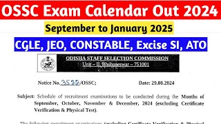 OSSC September to December Exam Calender OSSC JEO Exam Date Out OSSC Traffic Constable Exam date [upl. by Adlesirk]