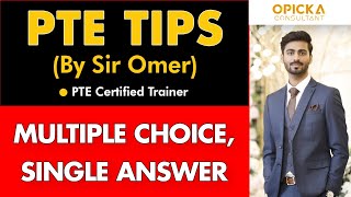 Multiple Choice Single Answer PTE Module  PTE Tips by Sir Omer [upl. by Belinda]