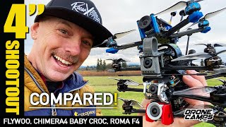 4quot LONG RANGE QUAD SHOOTOUT  Flywoo Chimera4 Baby Croc amp ROMA F4  Compare amp Review 🏁 [upl. by Hilten]