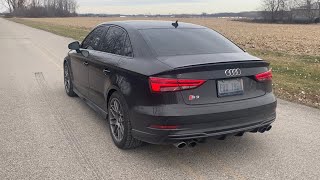 AUDI S3 Exhaust Sound  Cold Start Launch Control POV Flybys [upl. by Nimocks]