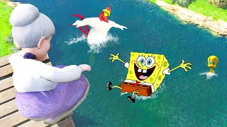 GTA 5 SpongeBob vs Foghorn Leghorn Tweety Granny Ragdolls amp Jumps Fails 40 Euphoria physics [upl. by Borchert405]