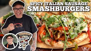 Italian Sausage Smashburgers  Blackstone Griddles [upl. by Edy]