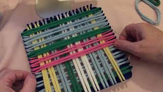 Warping a potholder loom using 3 layers VIDEO 1 OF 4 [upl. by Navac]