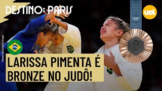 OLIMPÍADAS 2024 É BRONZE LARISSA PIMENTA BATE CAMPEÃ MUNDIAL E LEVA MEDALHA NO JUDÔ EM PARIS [upl. by Krasner548]