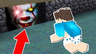 NÃO ENTRE NO ESCONDERIJO SECRETO DO PALHAÇO IT A COISA NO MINECRAFT [upl. by Wandy553]