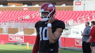 Video from Arkansas football spring practice No 8 [upl. by Thurstan]