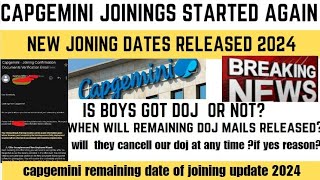 Capgemini Joining Update will Capgemini give doj upto which month  Remaining doj update [upl. by Nnylrahc]