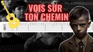 Les Choristes  Vois sur ton Chemin I Easy Guitar Tabs Tutorial [upl. by Rorie]