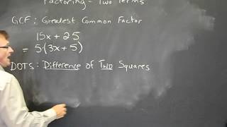 Factoring 1  GCF and DOTS [upl. by Routh]