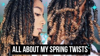 How To SPRING TWIST TUTORIAL ON NATURAL HAIR  Ombre Spring Twist Hair  JaiChanellie [upl. by Hteazile]