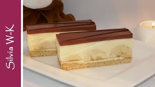 Bananenschnitte  SchokoBananenschnitte  MürbeteigBoden [upl. by Rosane]