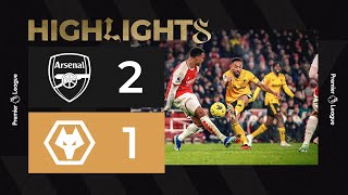 Superb Cunha goal in battling defeat  Arsenal 21 Wolves  Highlights [upl. by Niuqram1]