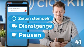 1 Zeiten stempeln mit clockin  Für Mitarbeiter  TOUR DURCH DIE APP [upl. by Barn]