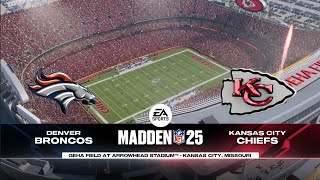 Madden NFL 25  Denver Broncos vs Kansas City Chiefs 2024 Week 10 Sim [upl. by Arihas]