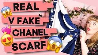 REAL Vs FAKE Chanel Scarf How To Spot A Fake Chanel Scarf [upl. by Orelia451]