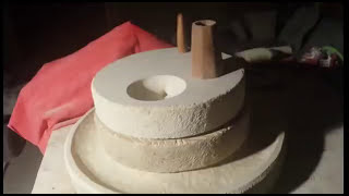 Hand Carved Stone Grain Mill [upl. by Namrehs952]