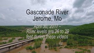 Aerial video of Gasconade River flooding in Jerome Missouri  2017 part 1 [upl. by Belanger148]