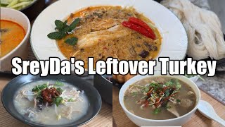 Turkey Leftover Recipes Cambodian Rice Porridge Namya Noodles Kathiew Turkey Noodle Soup [upl. by Aelanna]