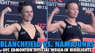 Erin Blanchfield Rose Namajunas Make Weight for UFC Edmonton  Highlights  UFC Fight Night 246 [upl. by Wayne]