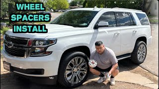 HOW TO INSTALL 2 INCH WHEEL SPACERS ON 2016 CHEVY TAHOE [upl. by Abbott]