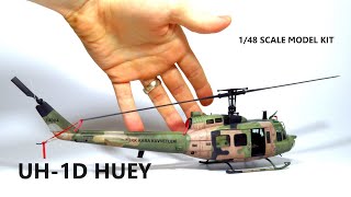 Painting Italeri UH1D HUEY 148 Scale Helicopter Model Build  Easy Realistic Weathering Techniques [upl. by Egiarc871]