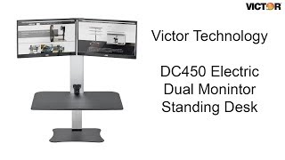 Victor DC450 Electric Dual Monitor Standing Desk [upl. by Cinnamon]