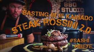 Steak rossini op je barbecue met eigen vet verrijkt in de flambadou [upl. by Hillard319]