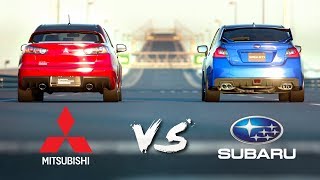 Mitsubishi Lancer Evo X VS Subaru WRX STI  Drag Race 3 [upl. by Gan]